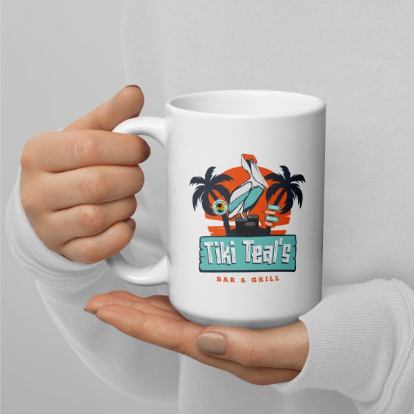 White Glossy Mug - Tiki Teal's - Image 2