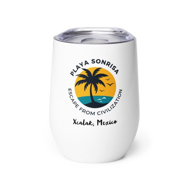 Wine Tumbler - Playa Sonrisa Logo - Image 2