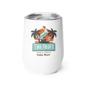 Tiki Teals Wine Tumber